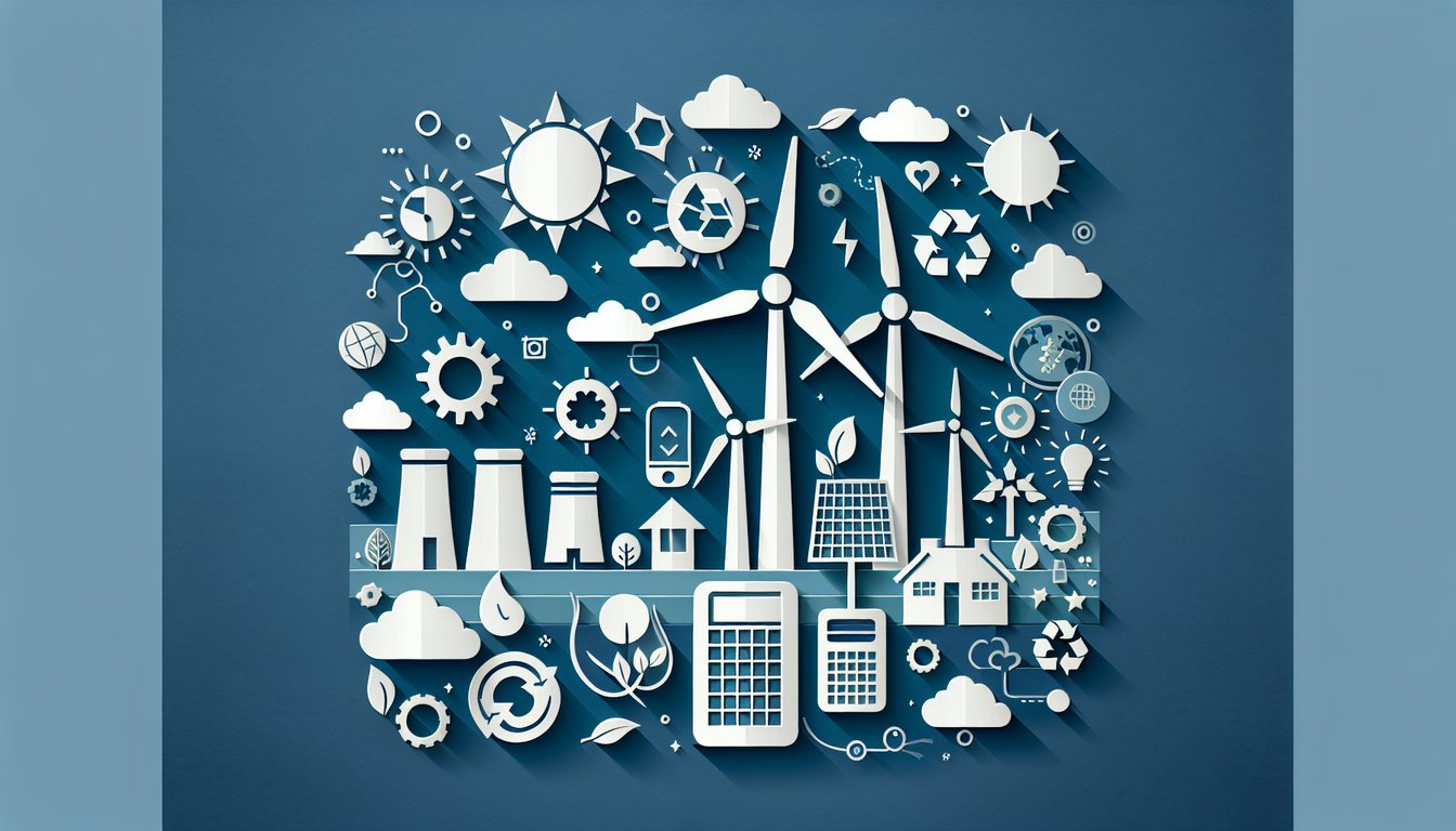 Colorful paper art depicting elements of environmental technology for a knowledge test quiz