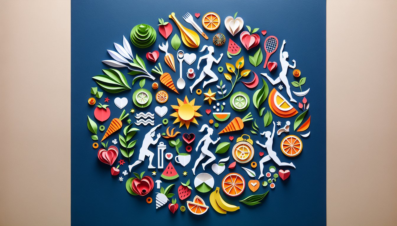 3D voxel art illustrating the Physical Activity, Nutrition, and Health course content