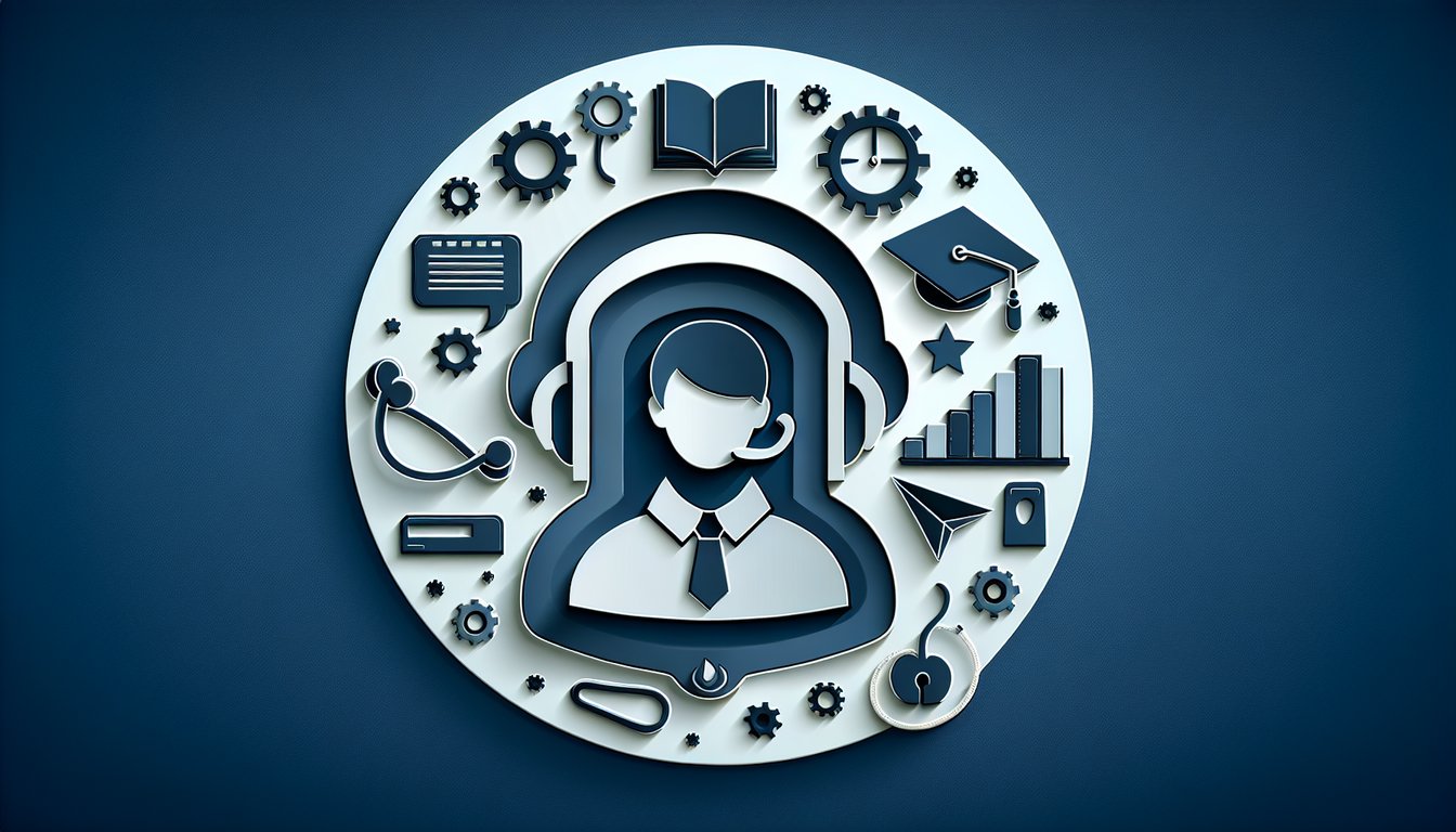 Colorful paper art illustrating a Salesforce Customer Service Training Quiz