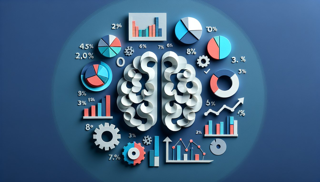 Colorful paper art displaying questions for a Psychology Statistics Quiz.