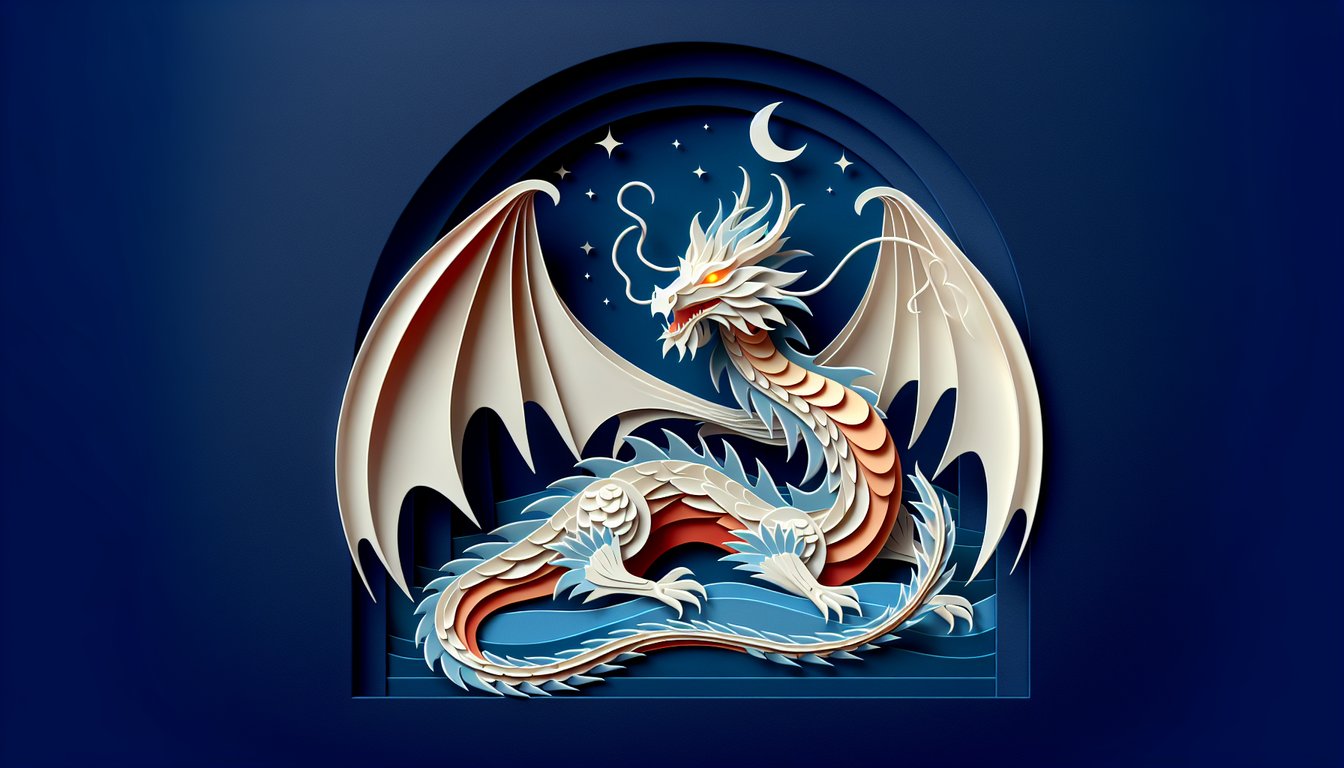 Colorful paper art style dragon silhouettes arranged on dark blue background promoting free Wings of Fire memory quiz