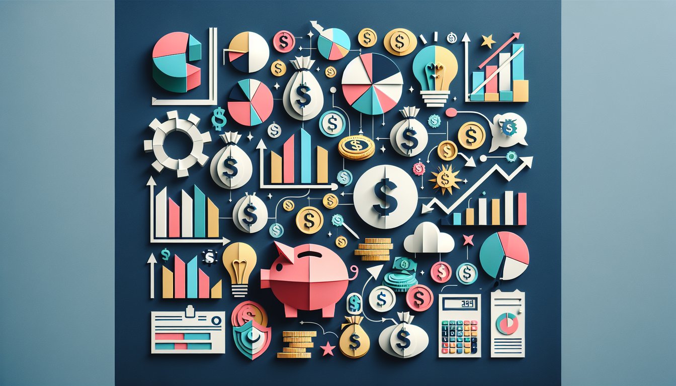 Paper art promoting a trivia quiz on income principles for high school economics students.