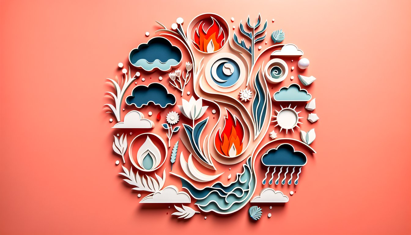 Paper art illustration for Darling in the Franxx personality quiz on a coral background