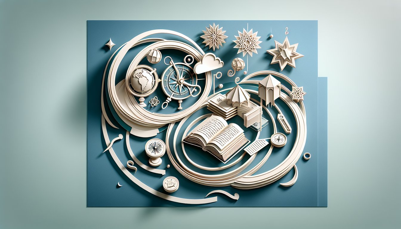 Paper art illustration of biblical prophet figures and symbols on sky blue background for a prophetic personalities quiz.