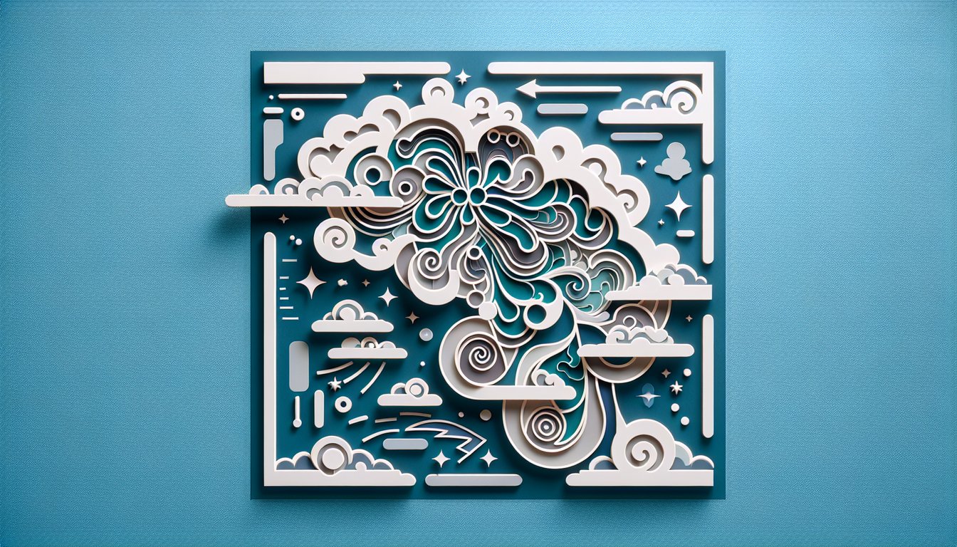 Paper art illustration for Am I Smart quiz with puzzles, trivia, logic on teal background