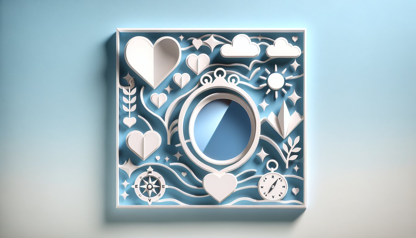 Paper art illustration for a quiz exploring male sexual orientation on a sky blue background