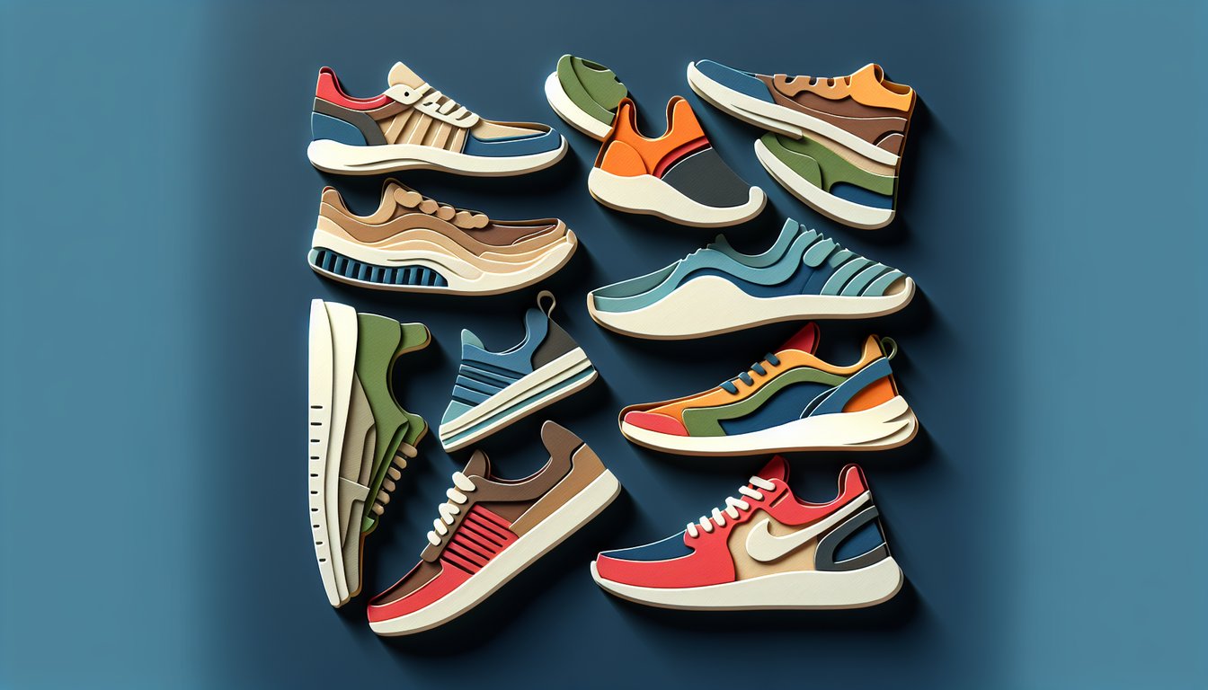 Paper art sneakers and quiz title on dark blue background hinting at a fun free sneaker match challenge