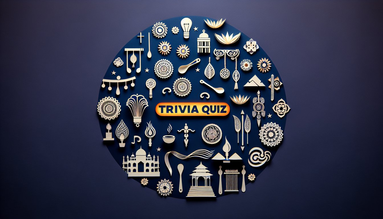 Colorful paper art depicting elements of a Pre-Show Cultural Knowledge Quiz