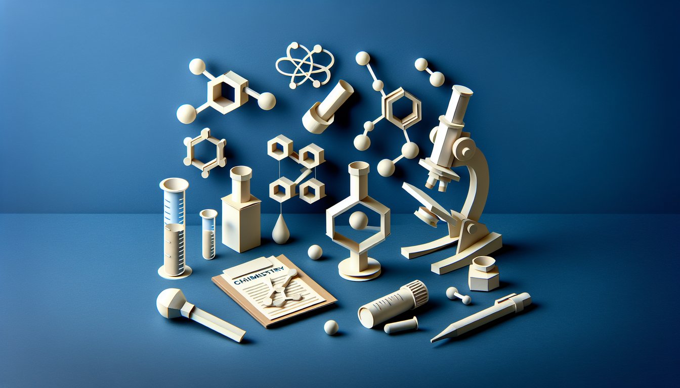 Paper art depicting trivia quiz for Organic Chemistry students to assess exam readiness.