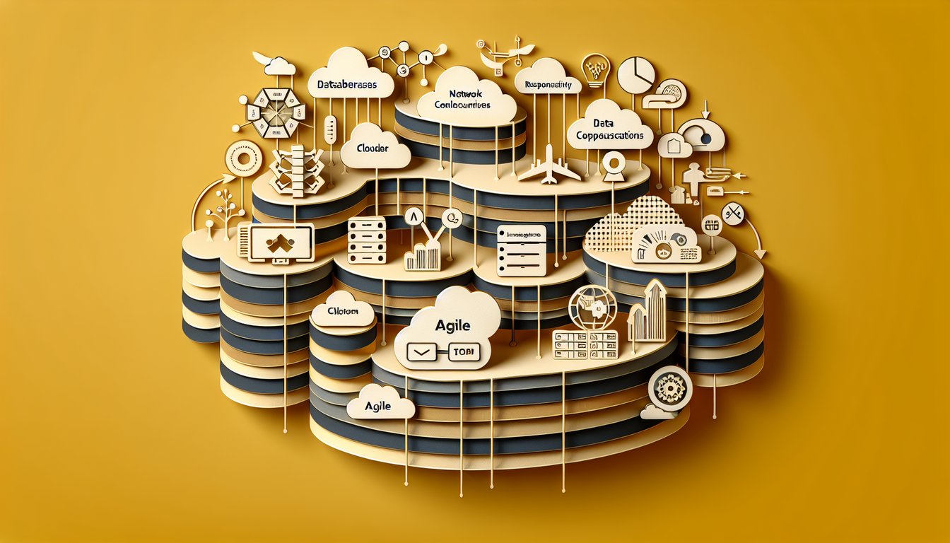 paper art quiz graphic on golden yellow background for MIS infrastructure highlighting agile traits and business functions
