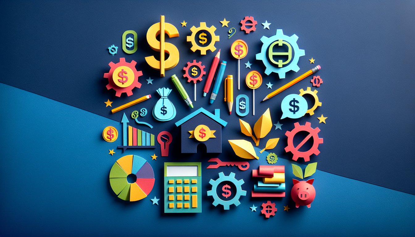 Colorful paper art promoting Everfi Consumer Mastery quiz for high school students.