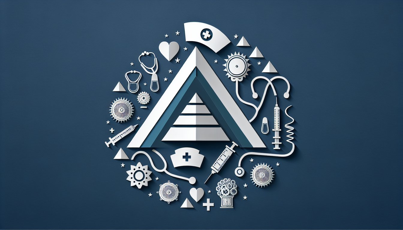 Colorful paper art promoting a quiz on Nursing Process and Maslows Hierarchy.