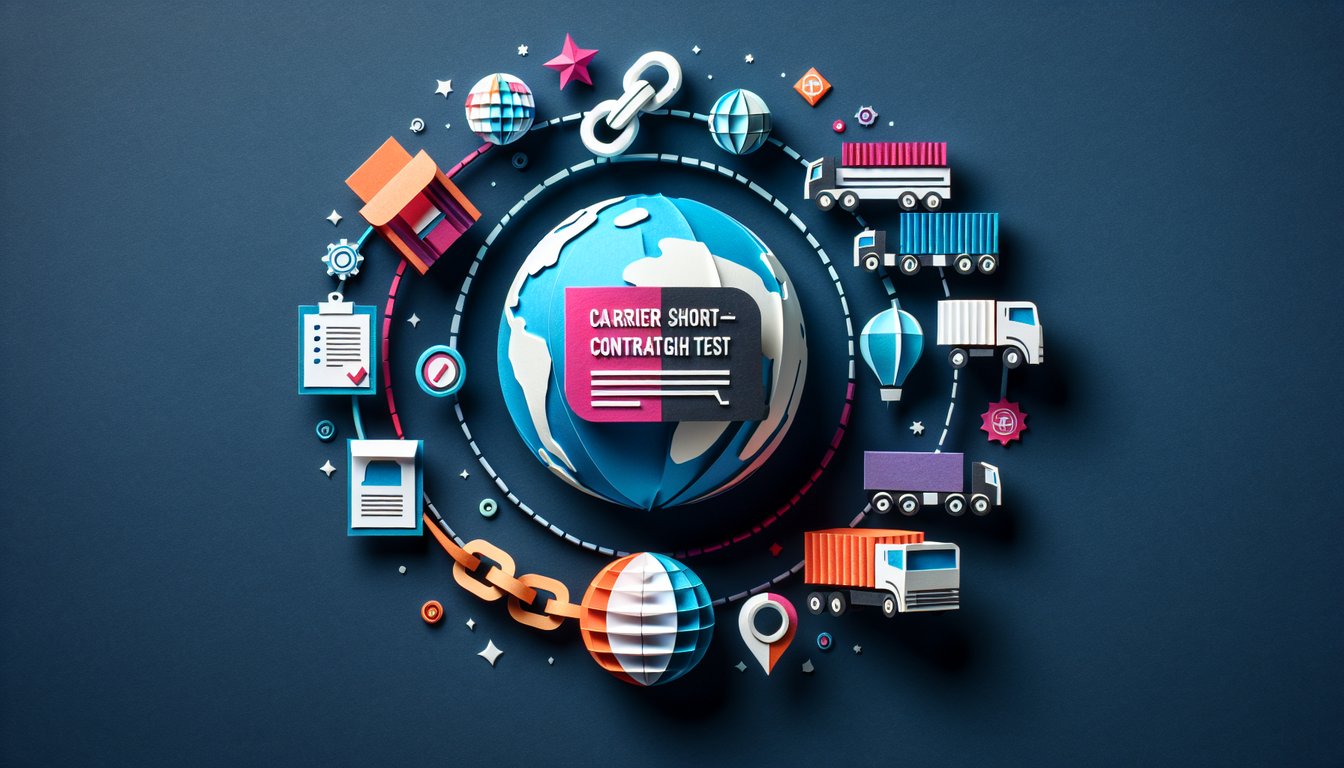 Colorful paper art depicting a quiz on Carrier Short-Term Contract Knowledge Test