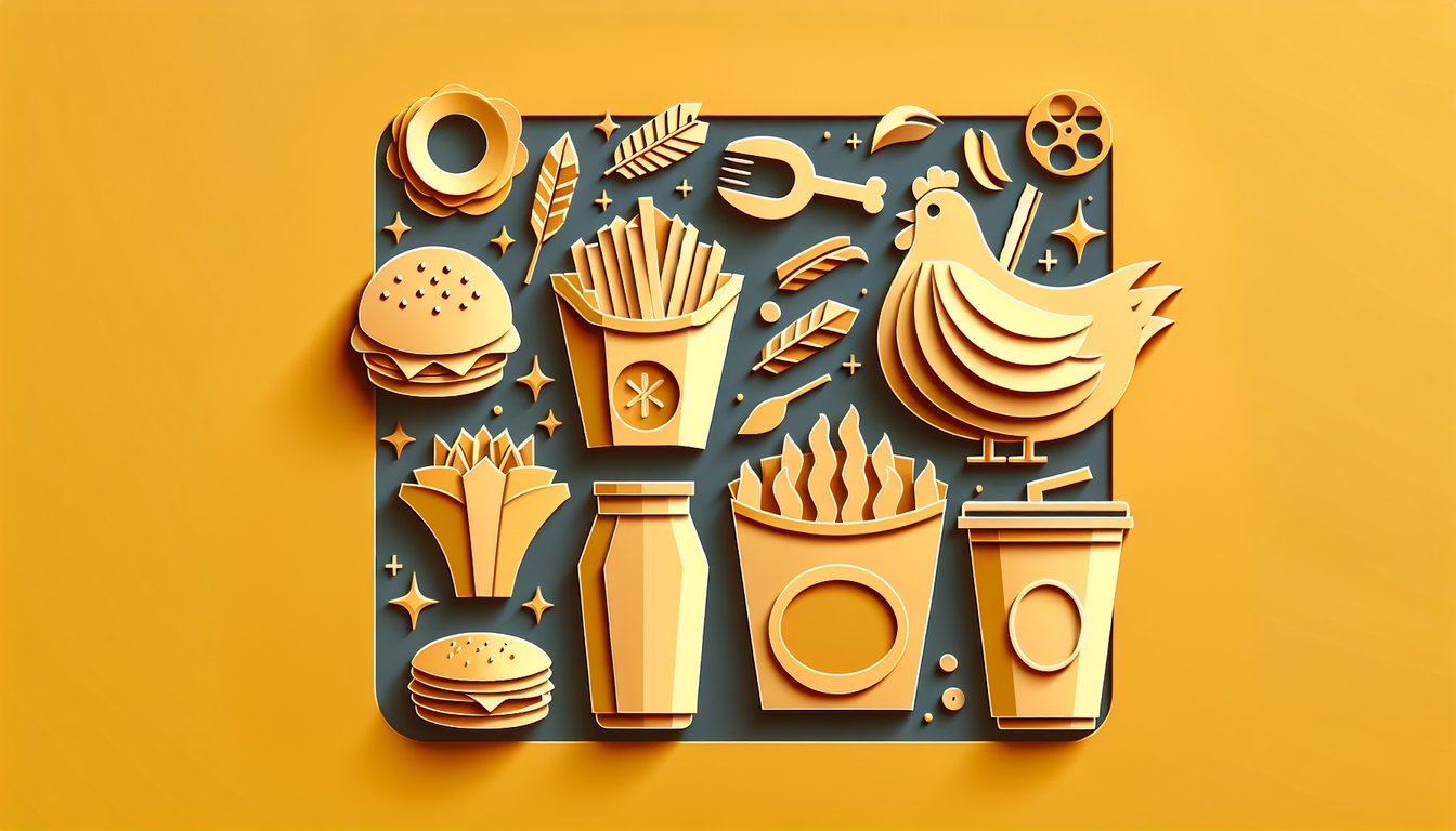 Paper art illustrating free Chick-fil-A trivia quiz and Townridge Square questions on a golden yellow background