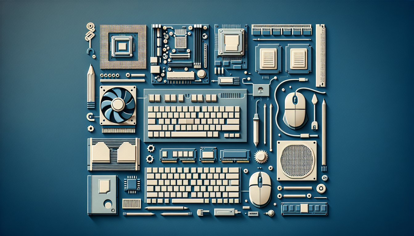 Colorful paper art promoting the Computer Parts Challenge, an interactive high school quiz.