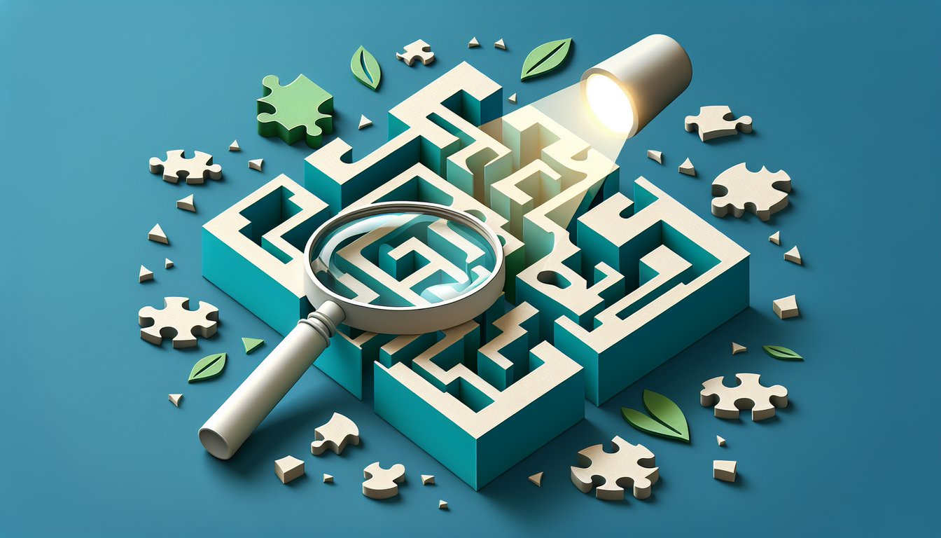 Paper art illustration for a quiz about finding your niche on a teal background