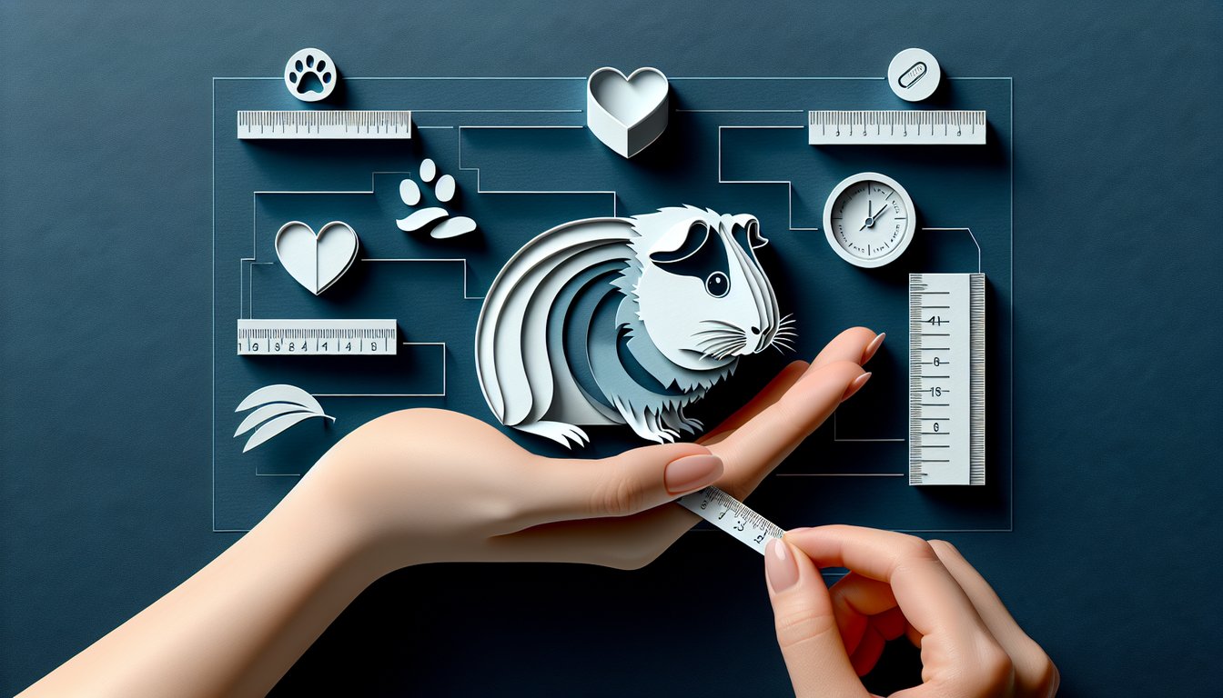 Paper art guinea pig on dark blue background quiz banner discover age clues, improve pet care knowledge, take the free quiz