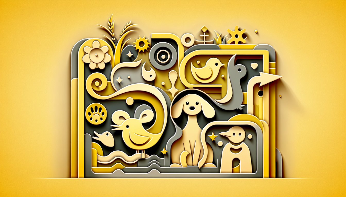 Paper art montage showing Fab 5 Mickey Minnie Donald Goofy Pluto on golden yellow background with quiz title text