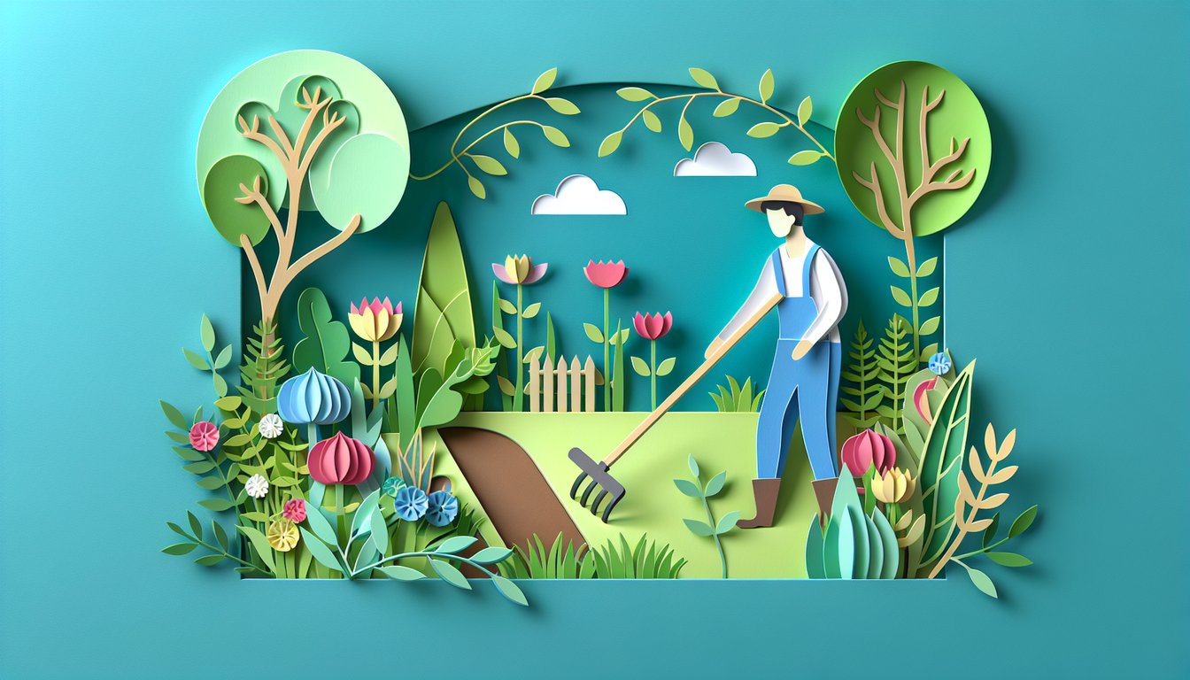 Paper art illustration for hoe test quiz on teal background