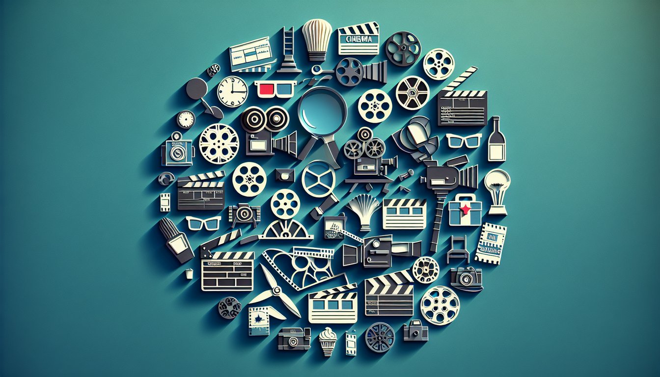 Paper art illustration for a movie-themed quiz on a teal background.