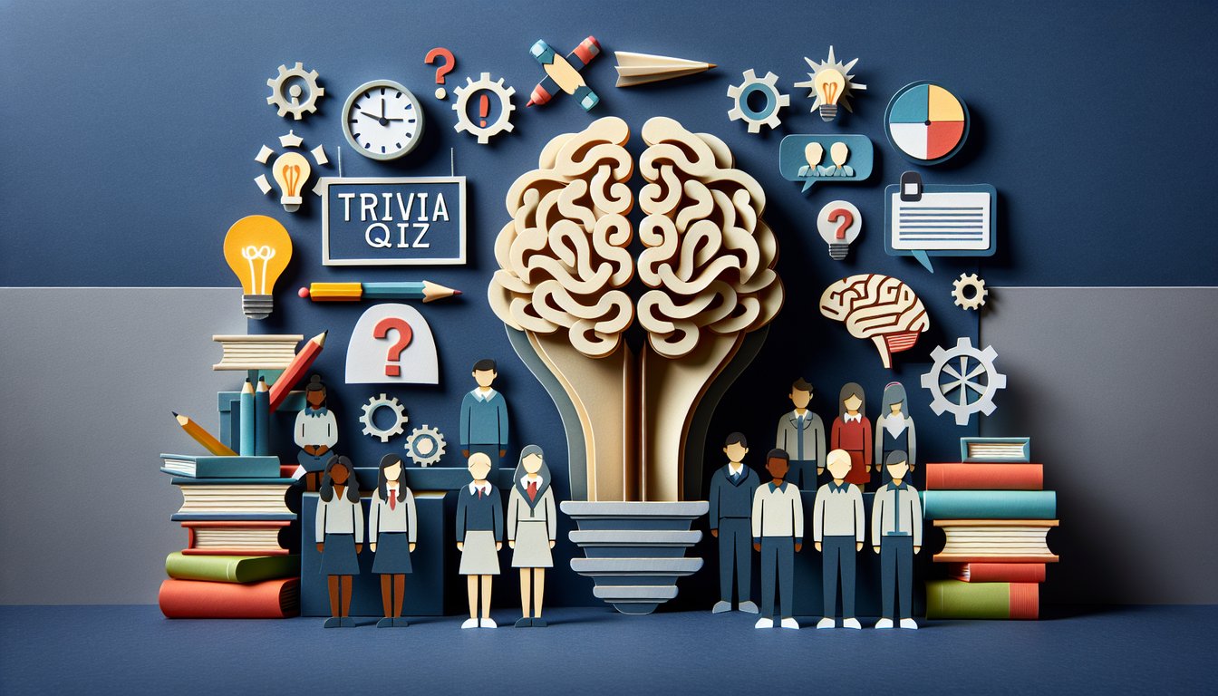 Paper art illustrating the Autentico Core Challenge, a trivia quiz for high school students.