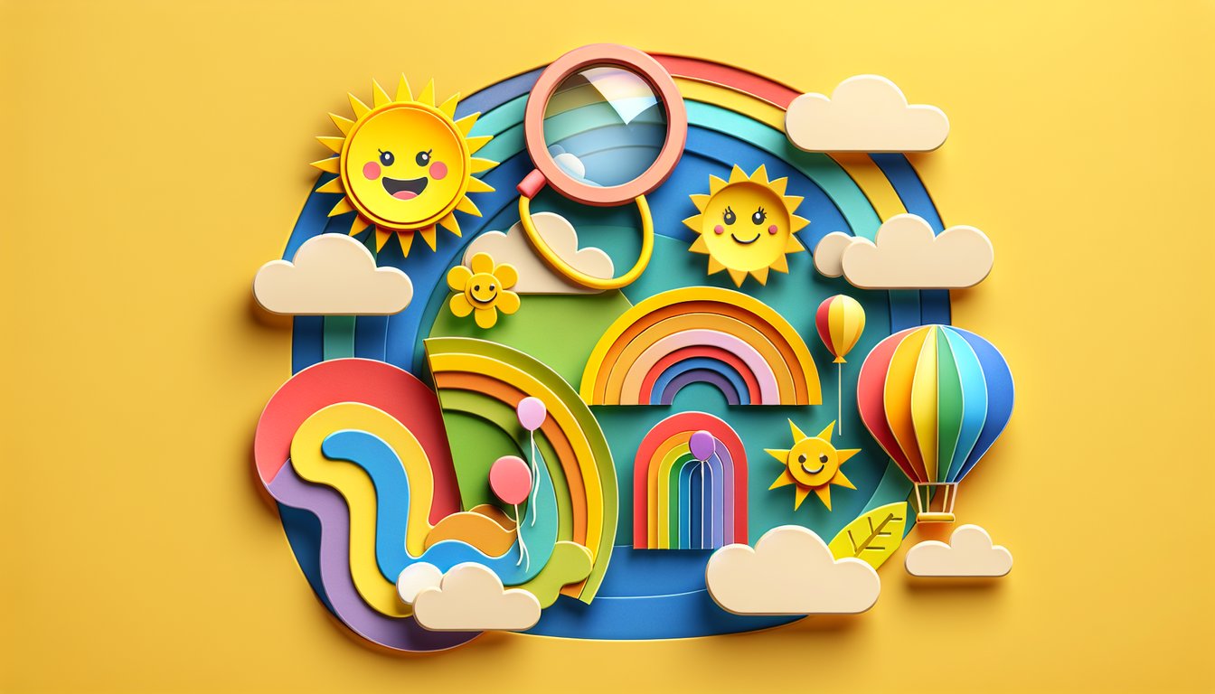 Paper art of two Cocomelon toddlers on a golden yellow background for a personality quiz