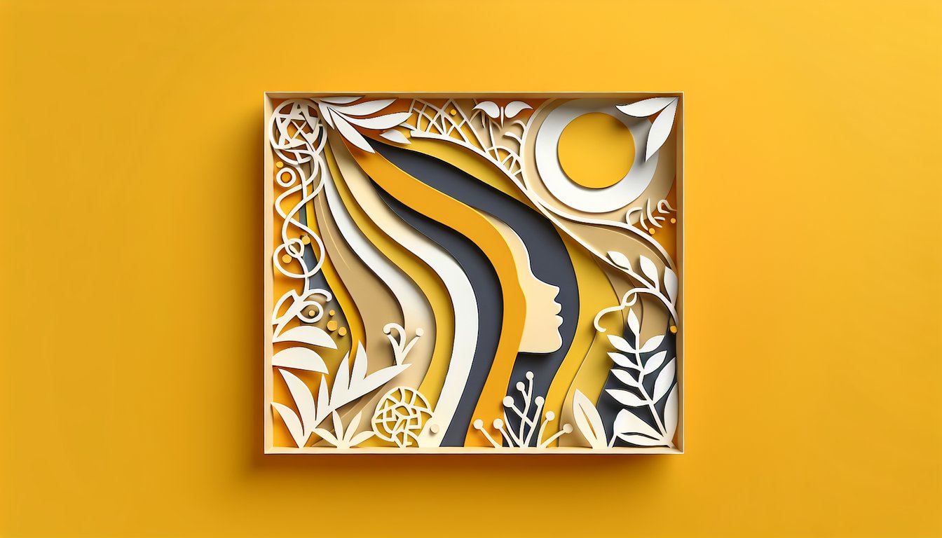Paper art illustration of a stylized African character silhouette and map shapes with quiz title on golden yellow background