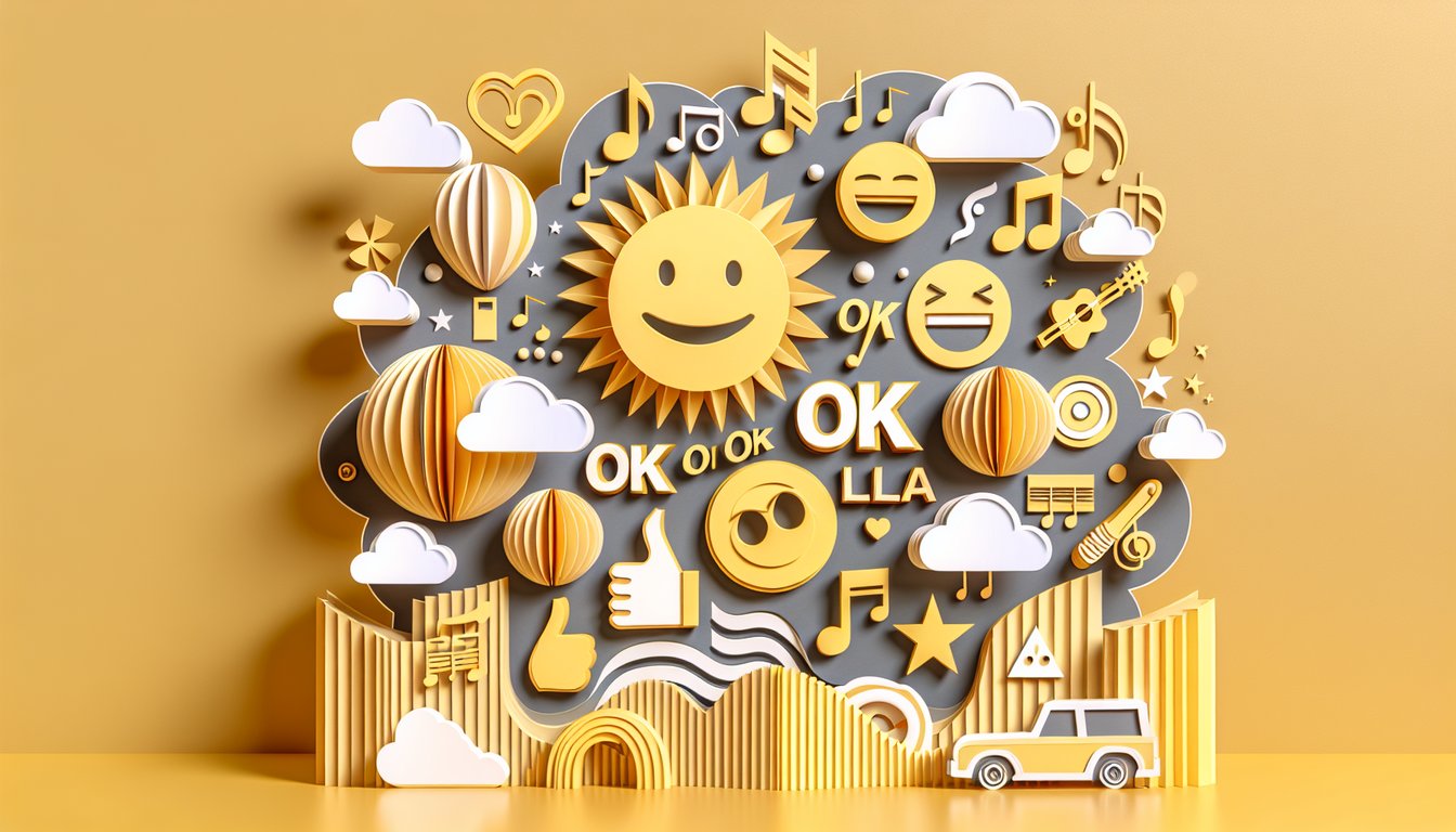 Paper art illustration for personality quiz on golden yellow background