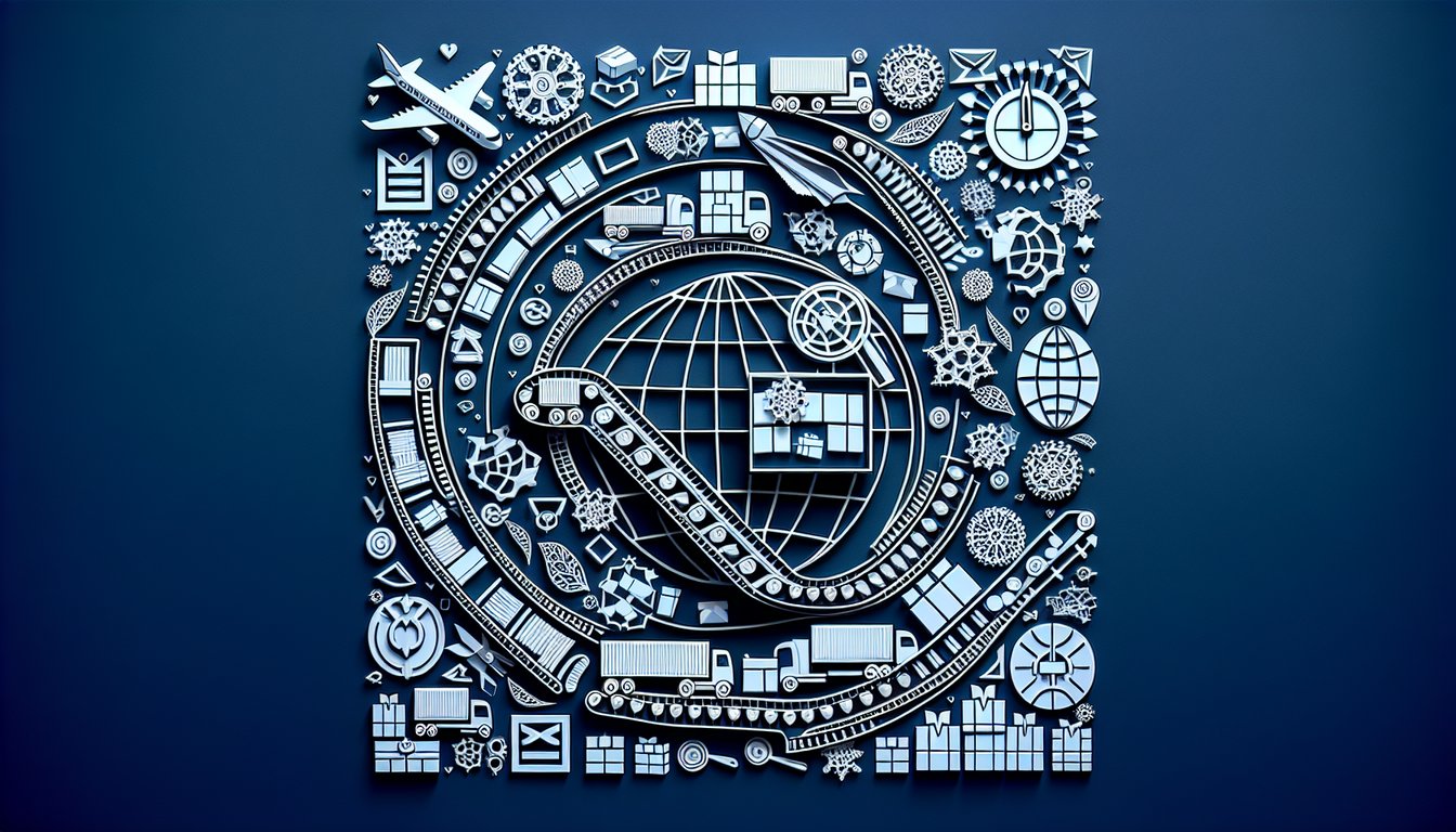 Colorful paper art depicting elements related to E-Commerce Shipping Knowledge Quiz.