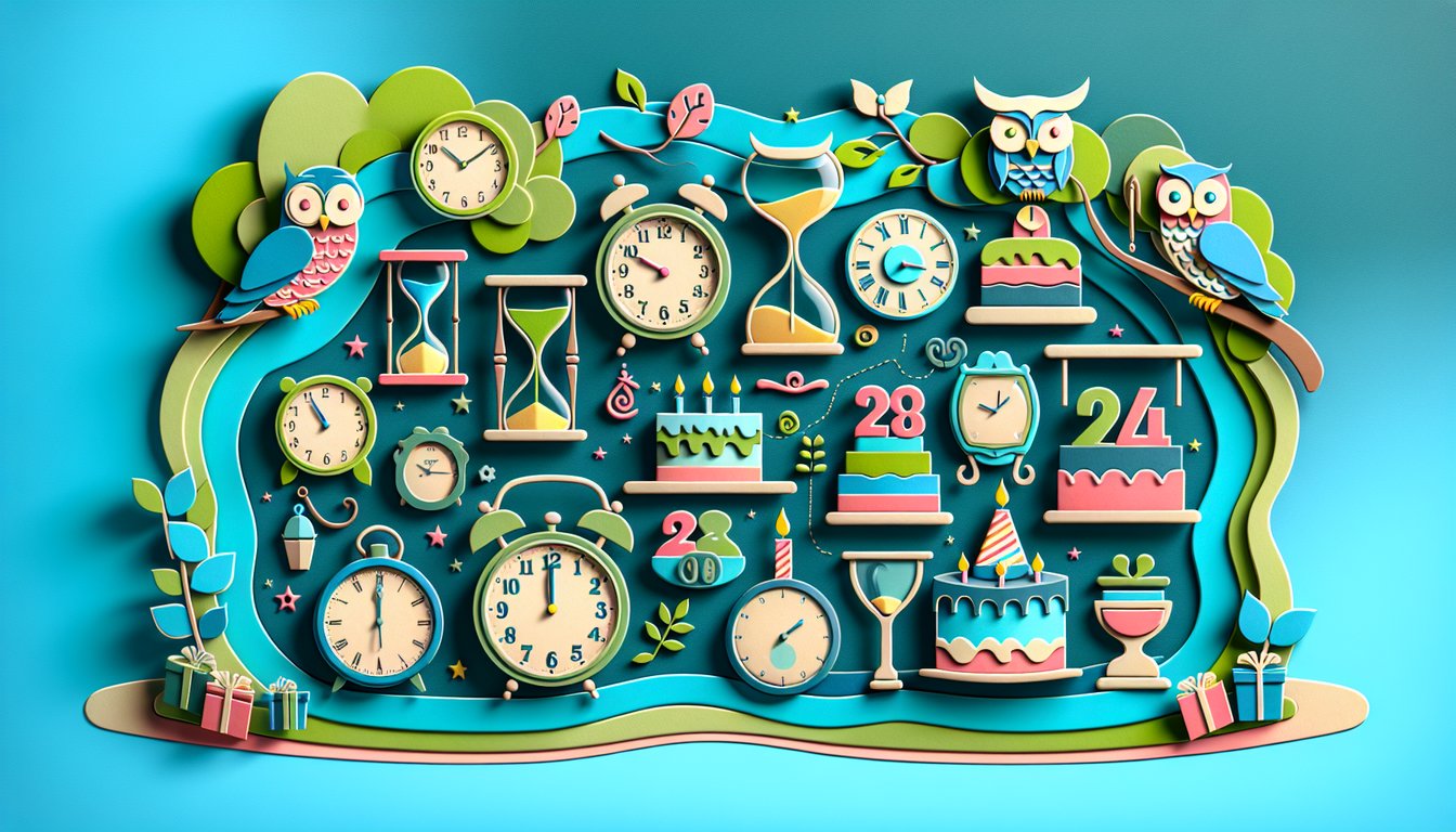 Paper art scene with celebrity silhouettes question marks and bursts for Who Is Older age trivia on teal background