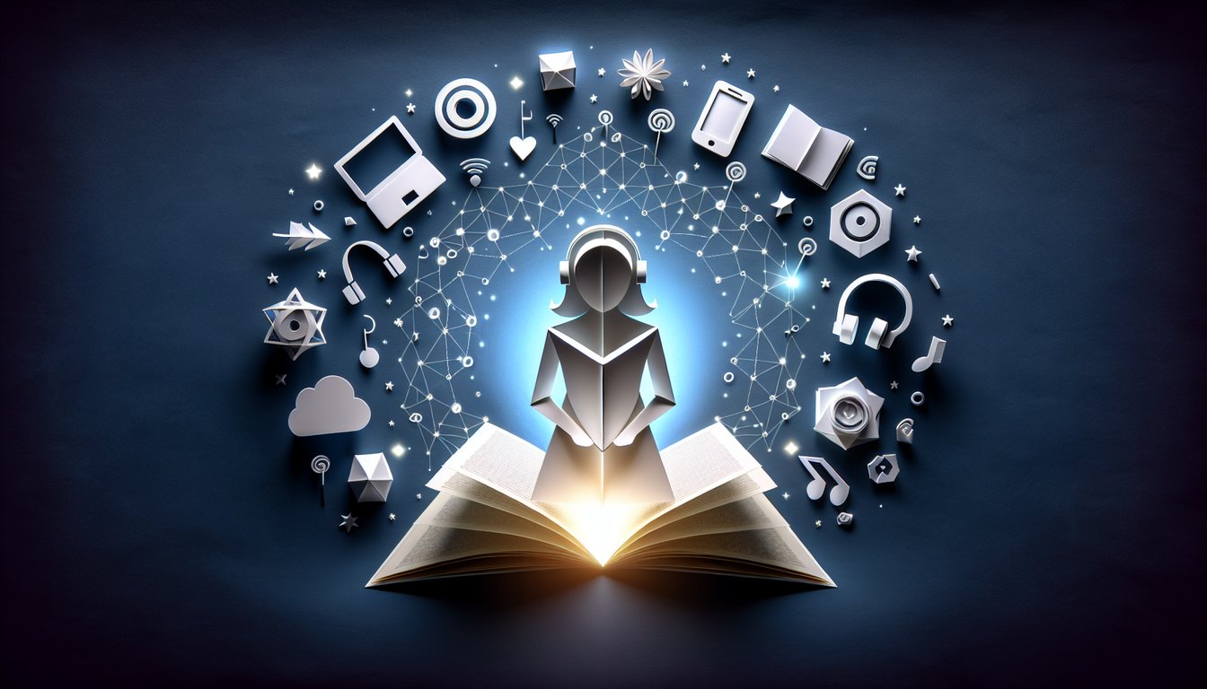 3D voxel art illustrating the concept of Digital Storytelling course