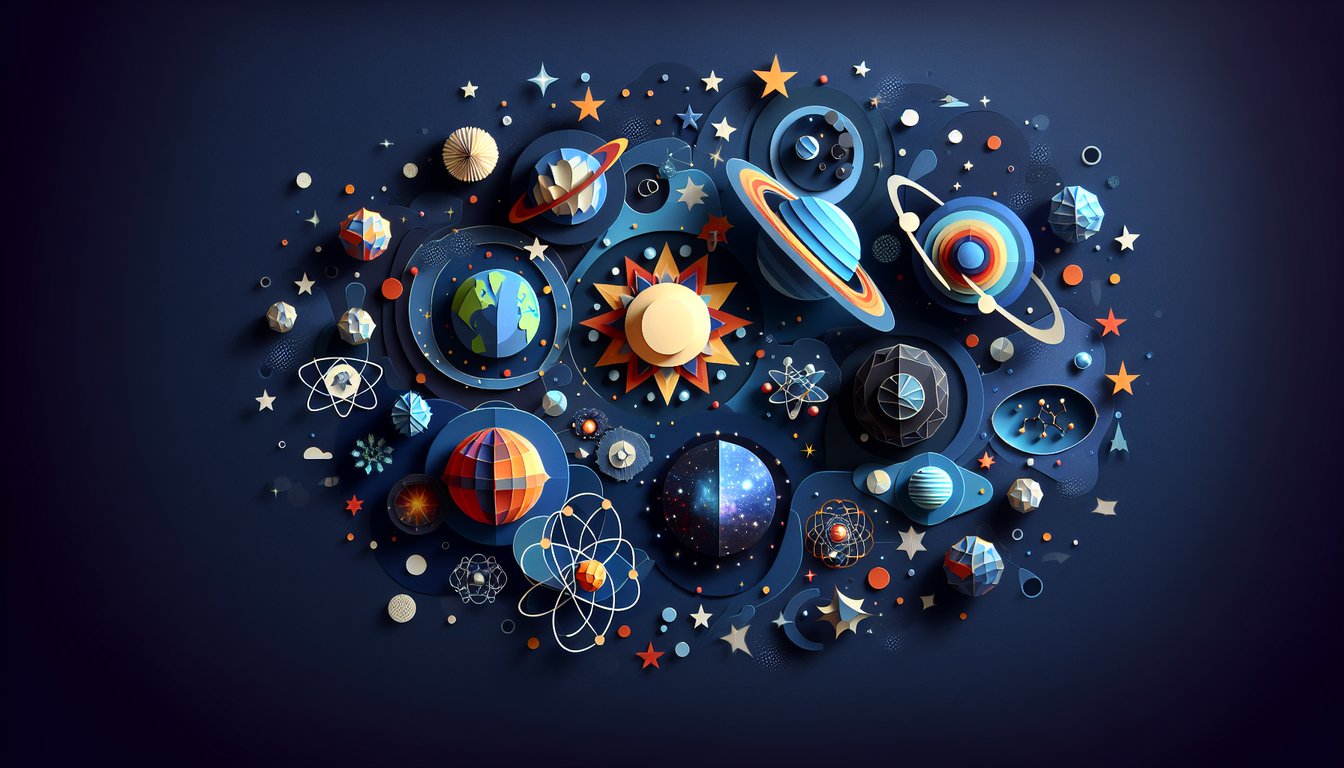 3D voxel art depicting the Space, Time, and Matter-ACP course content