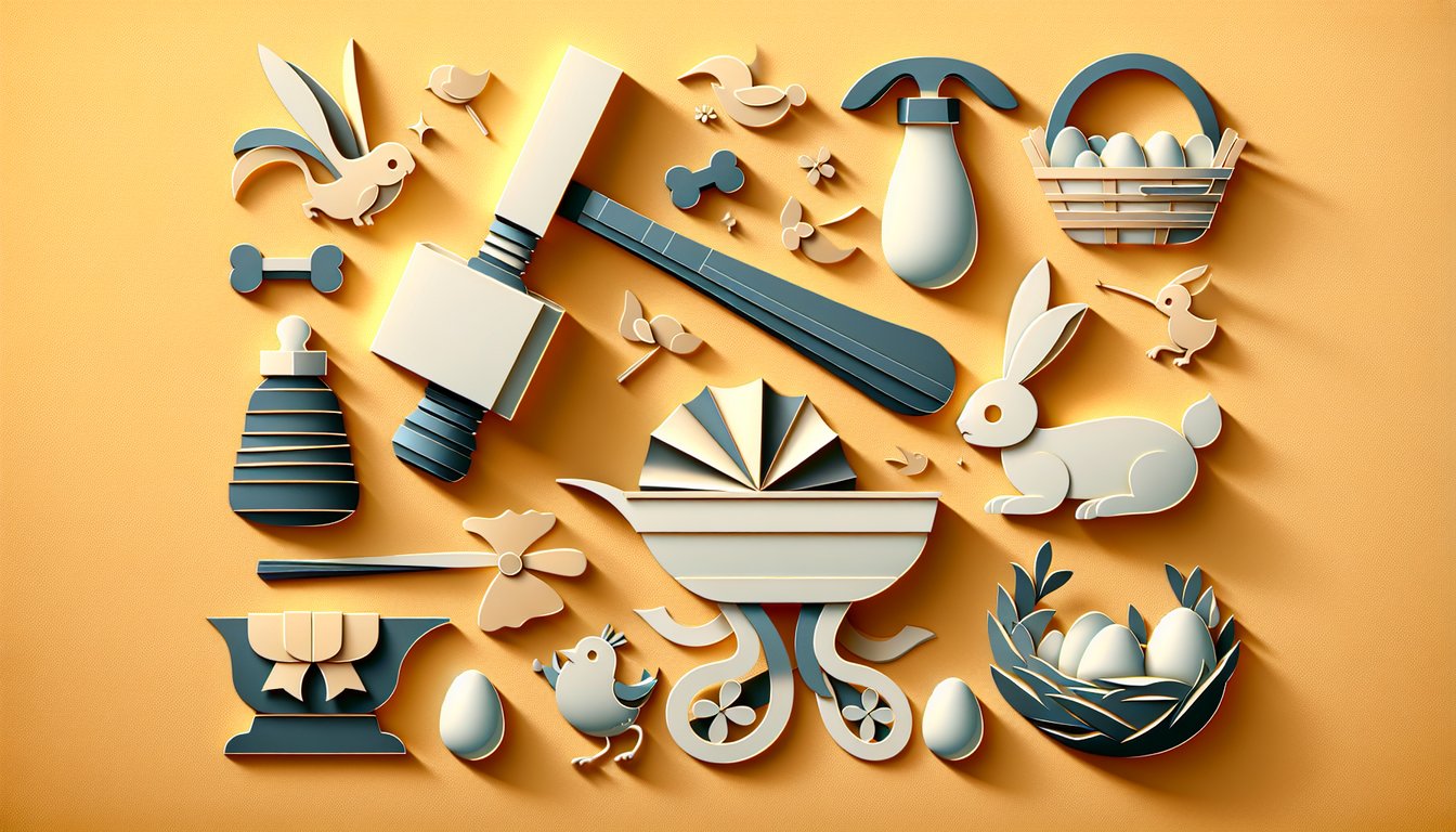 Paper art illustration for baby looney tune personality quiz with cartoon characters on golden yellow background