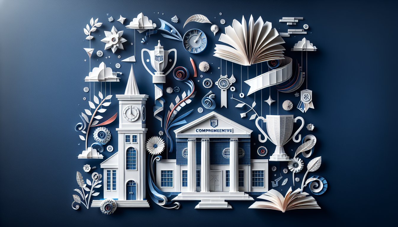 Paper art illustrating a trivia quiz on capitalization for high school English students.