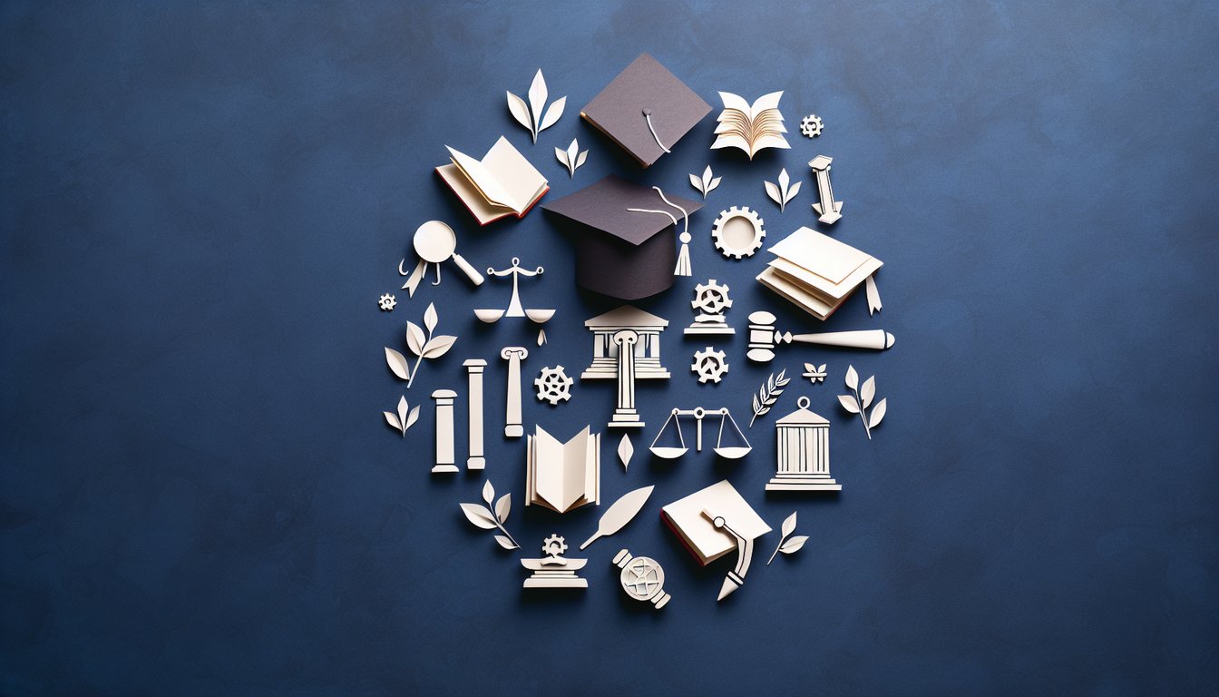 3D voxel art representing Educational Politics and Policies course material