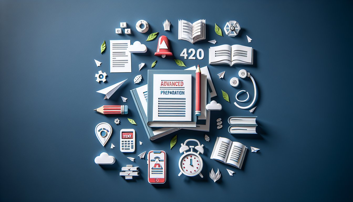 Paper art promoting the ICS-200 Exam Blitz, a practice quiz for emergency management exams.