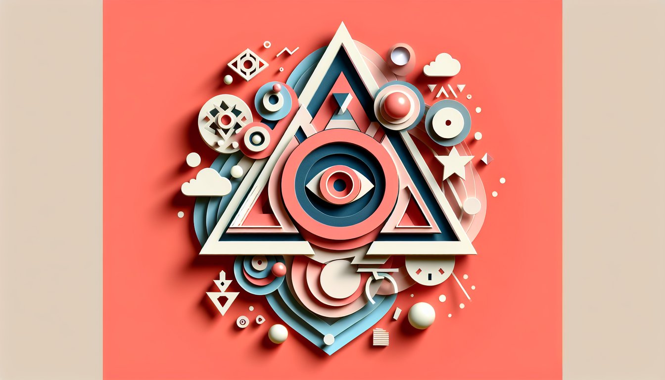 Paper art illustration for Stative Verbs Quiz on a coral background