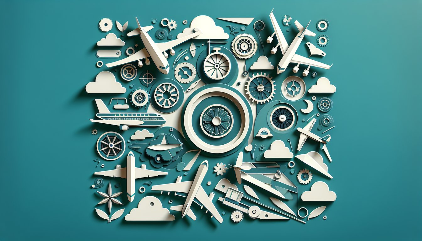 Paper art illustration for a plane quiz on a teal background.