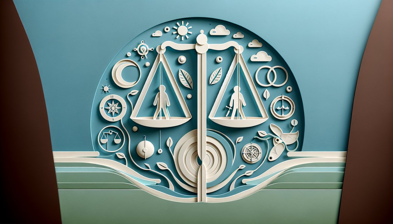 paper art illustration showing two hearts linked by winding path on teal background representing marriage strengths quiz