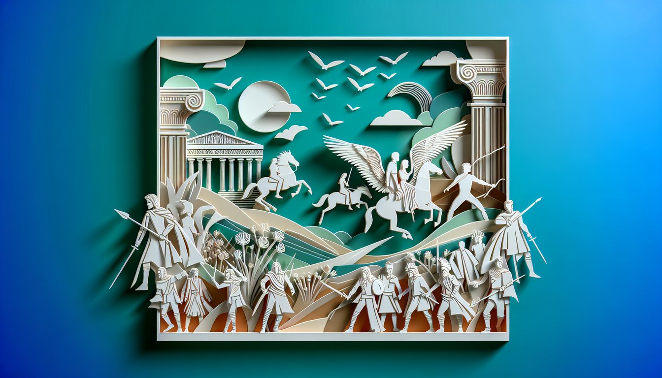 Paper art illustration for Dunkirk quiz on teal background with stylized planes ships and soldiers depicting key scenes