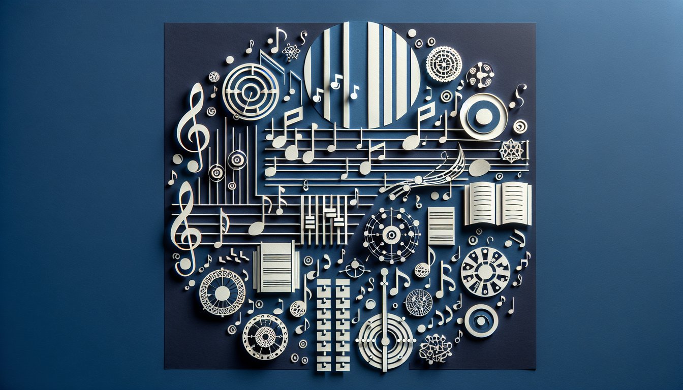 3D voxel art illustrating the course Analysis of Musical Form