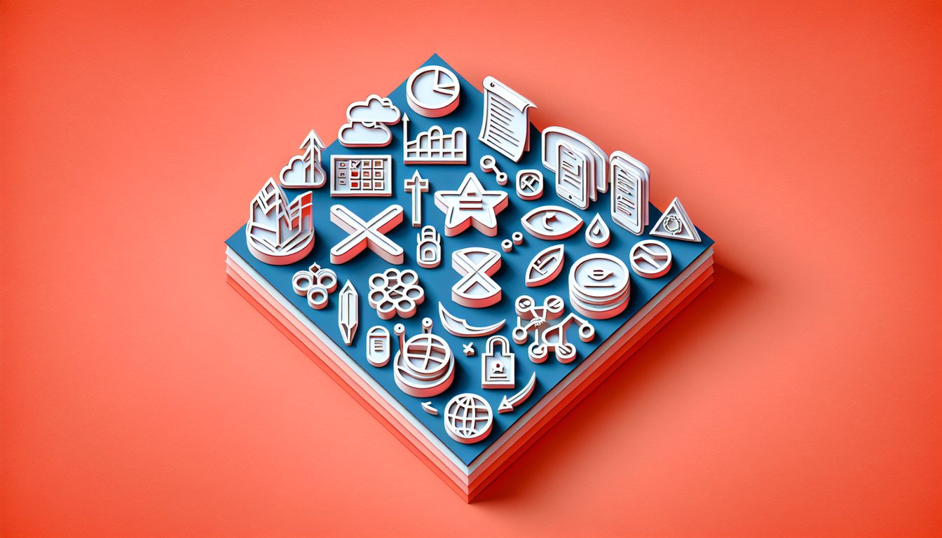 Paper art illustration showing code symbols agile practices XP methodology quiz theme on coral background