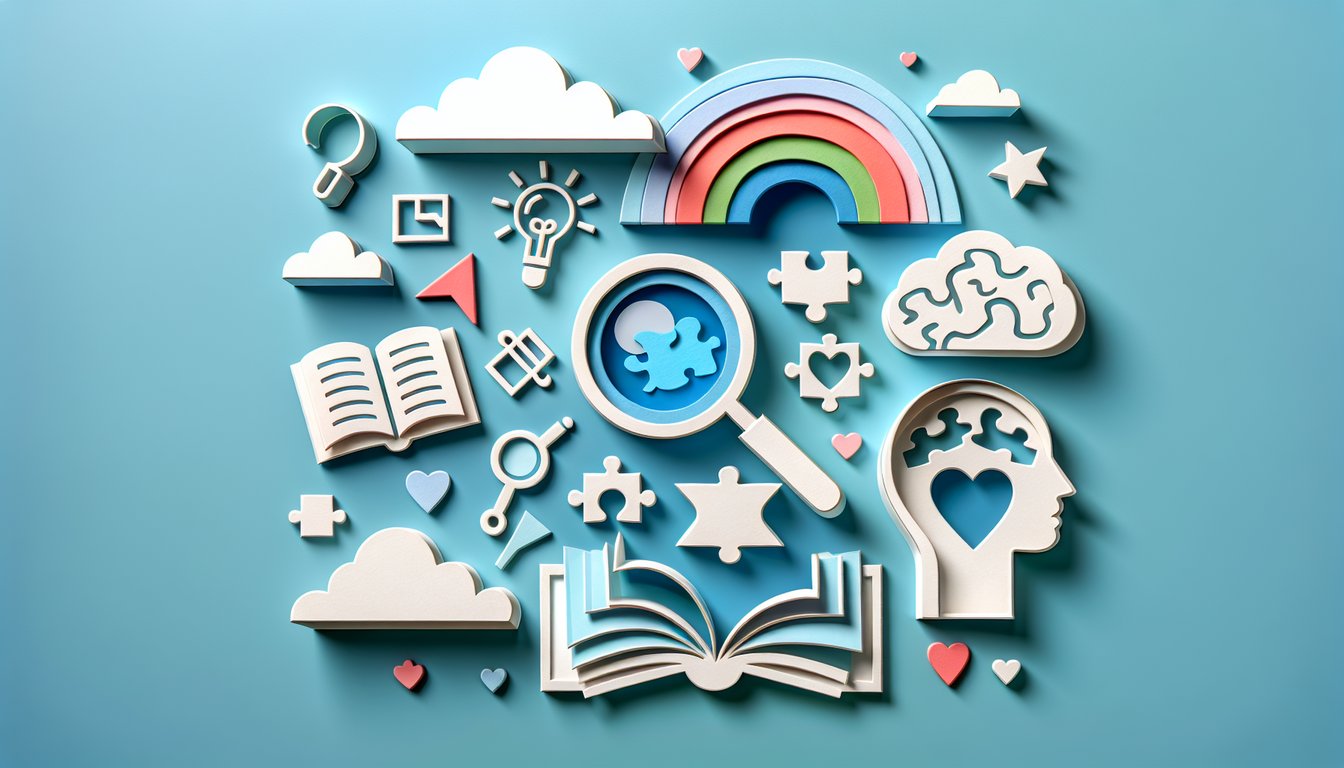 Paper art illustration for a fun personality test quiz on a sky blue background