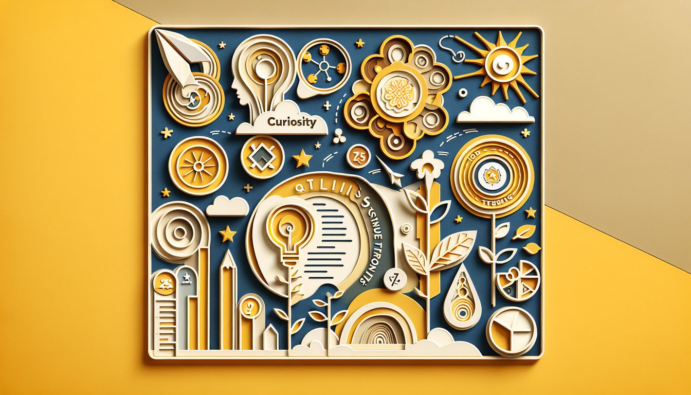 Paper art sunburst with stars and cutout shapes symbolizing hidden talents on golden yellow background for a talent quiz