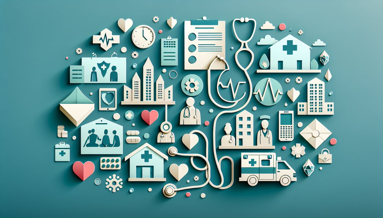 Paper art illustration for Community Health Nursing Practice Questions quiz on a teal background