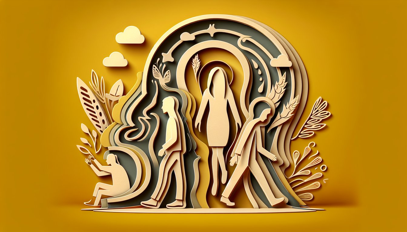 layered paper cut face silhouette above antisocial personality disorder quiz title on golden yellow background
