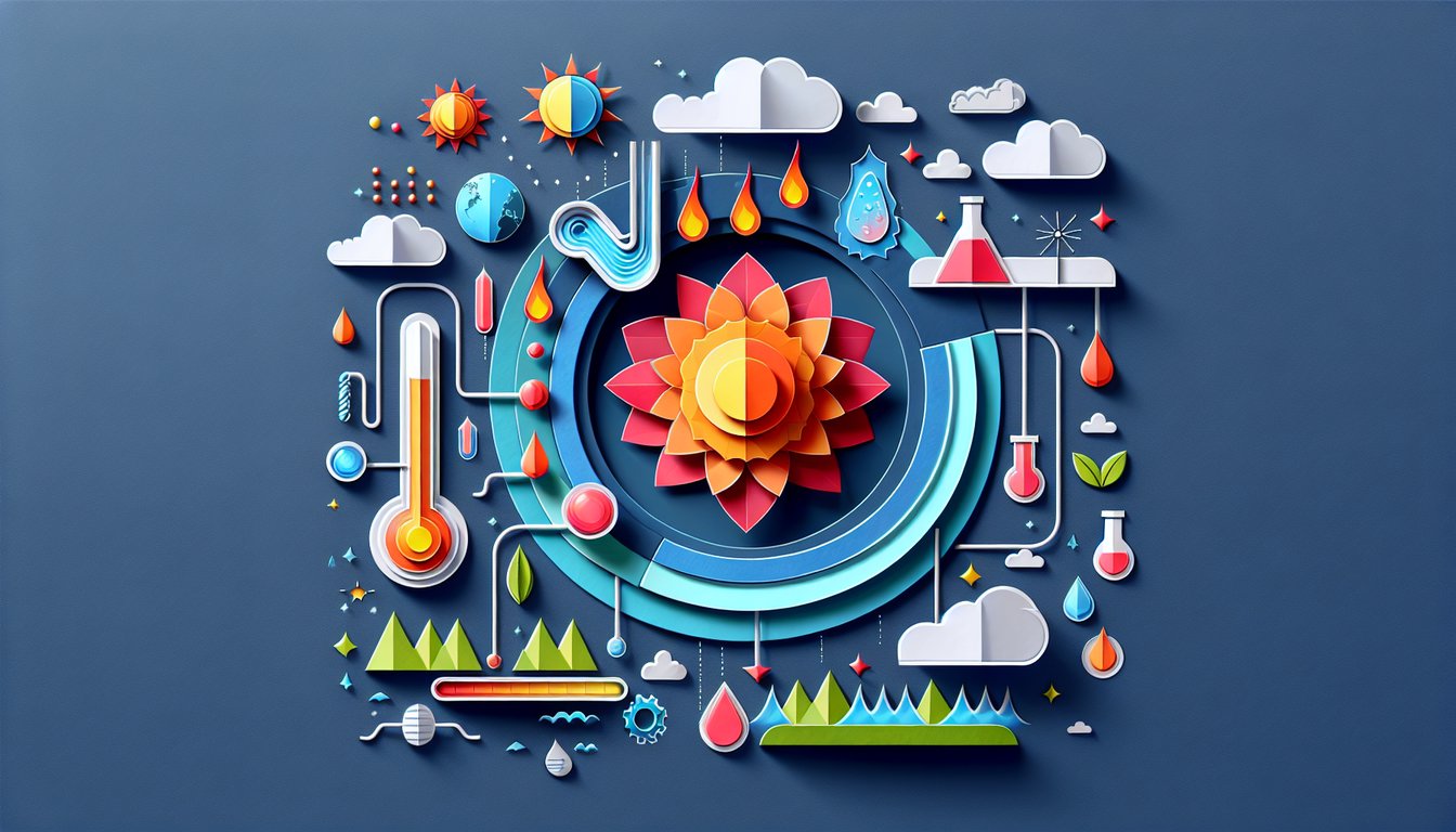 3D voxel art illustrating the concept and process of Heat Transfer in a course.