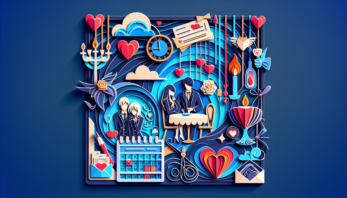 Paper art illustration of anime bishounen characters with quiz title on dark blue background