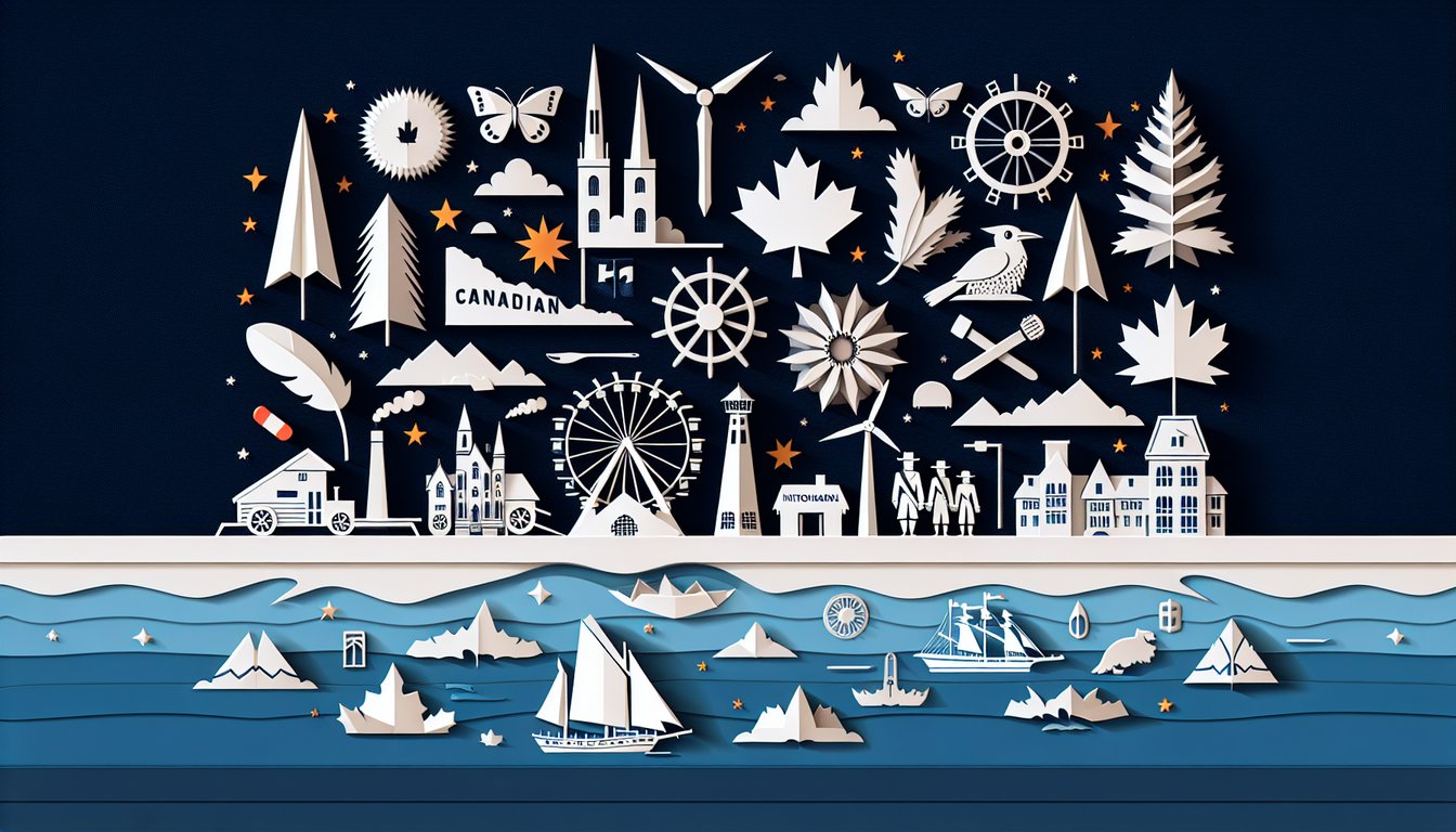 Colorful paper art promoting Canadian Colonialism History Quiz