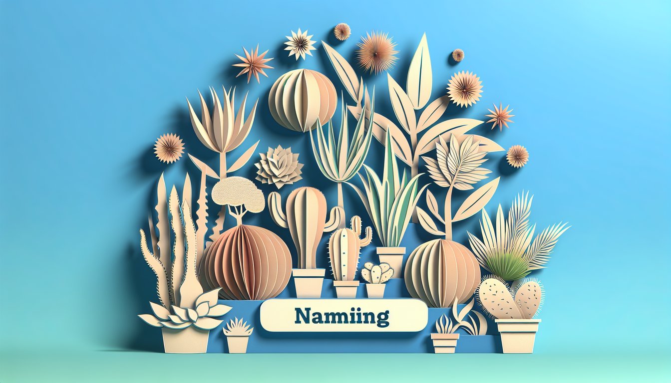 paper art leafy plant with quiz title on sky blue background invites you to uncover your perfect plant name